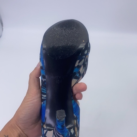 Nine West - Constance Peacock Design Peep Toe Heels Size 5.5 - Picture 9 of 17